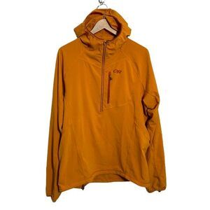 Outdoor Research Whirlwind 1/2 Zip Hoodie Men's L Orange Light Weight